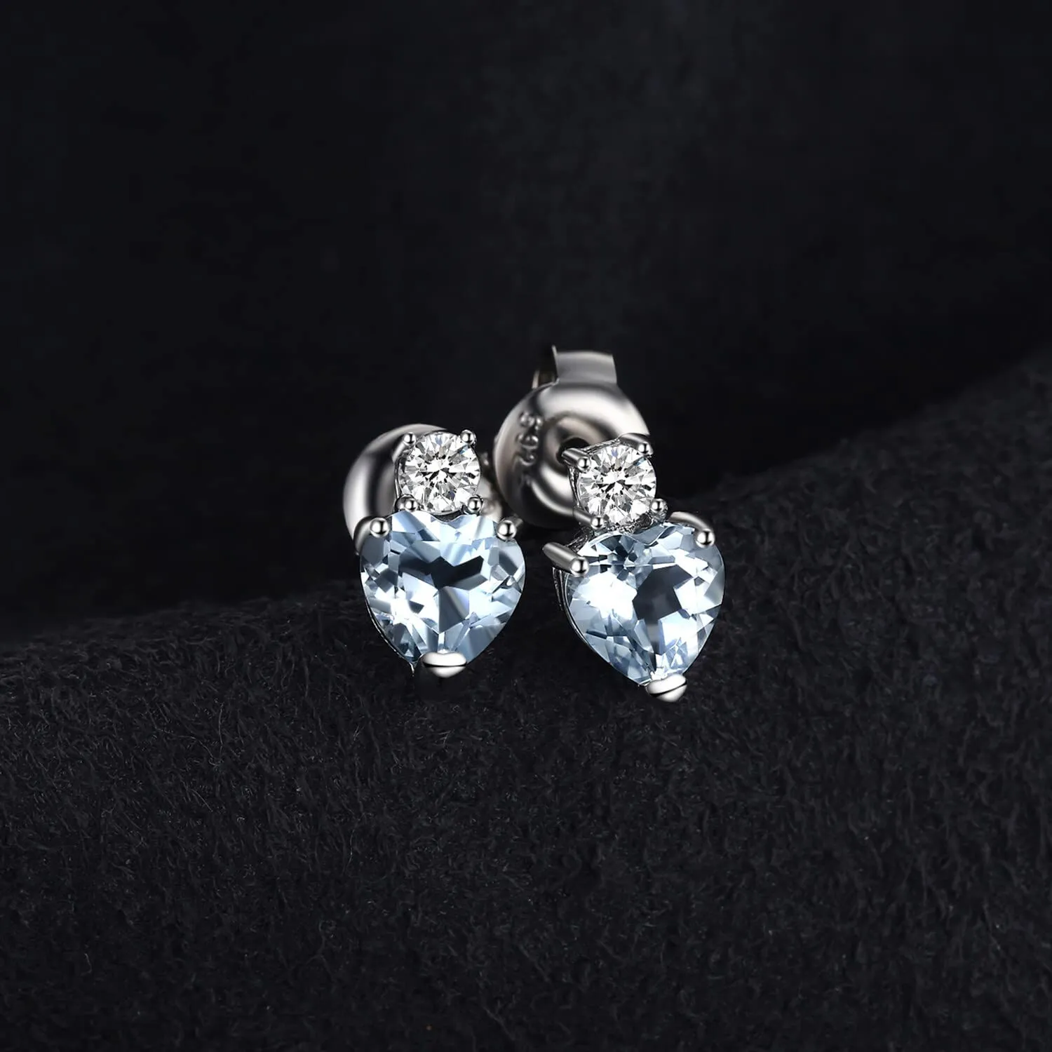 JewelryPalace Amore Cuore 1ct Orecchini Argento Acquamarina