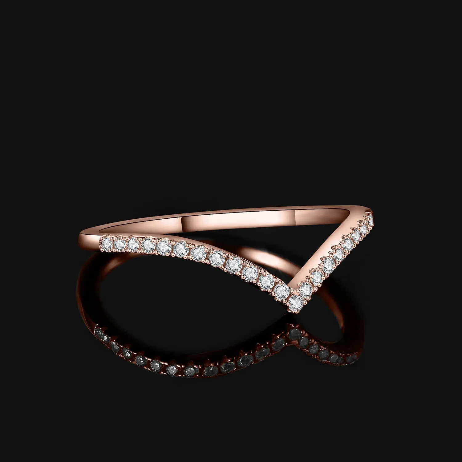 JewelryPalace Half Eternity V Anello Argento 925 zirconia
