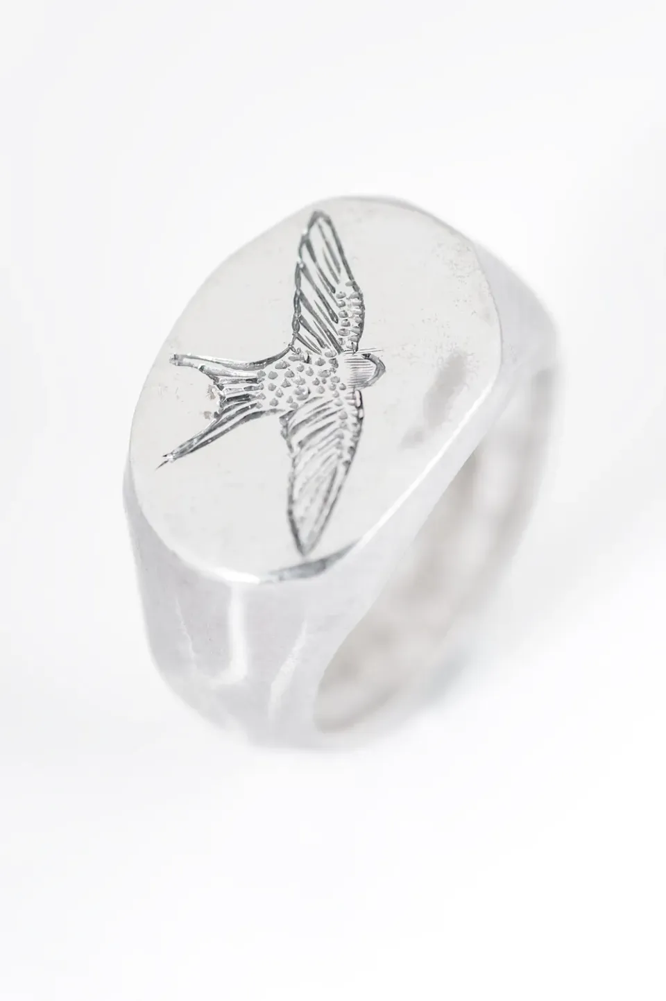 Flor Rubaja Fauna Air I anello sigillo uccelli argento regolabile