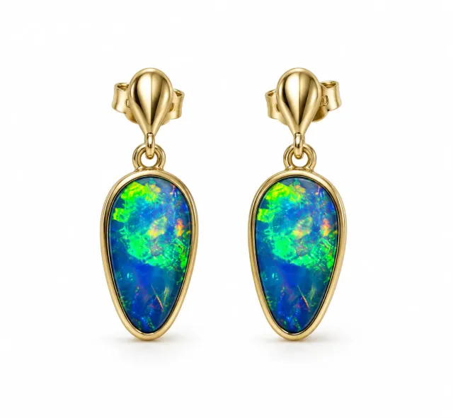 Victoria Jane Opal Butterfly orecchini pendenti oro 9ct