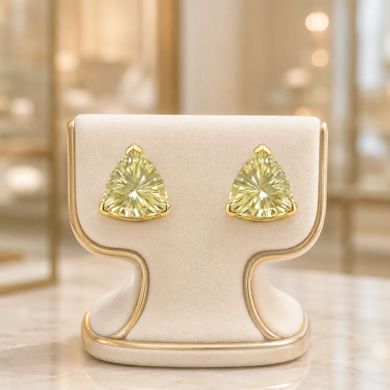 Victoria Jane Citrine Gold Triangle orecchini oro 9ct citrino