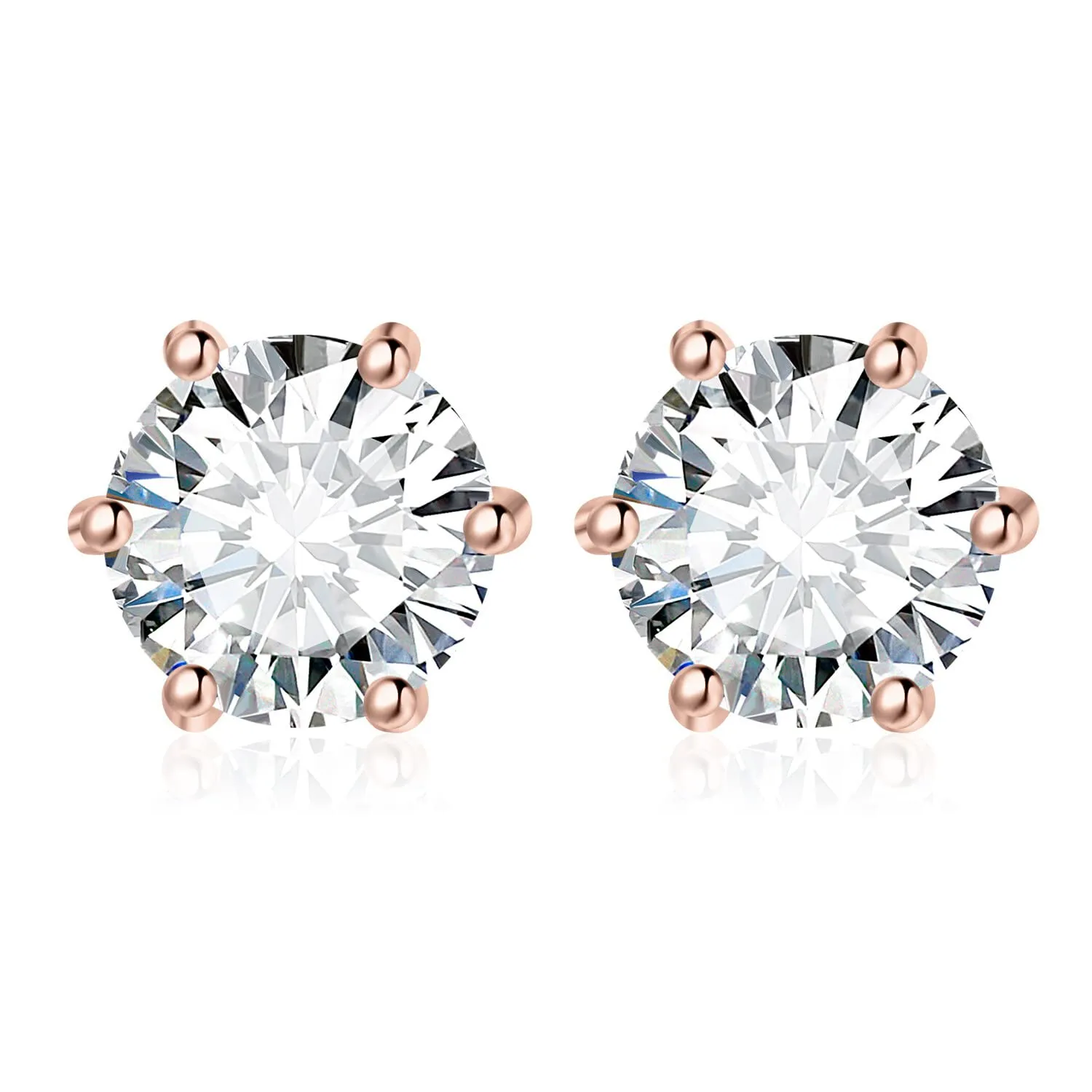 JewelryPalace 4.0ct bottone orecchini oro zirconia