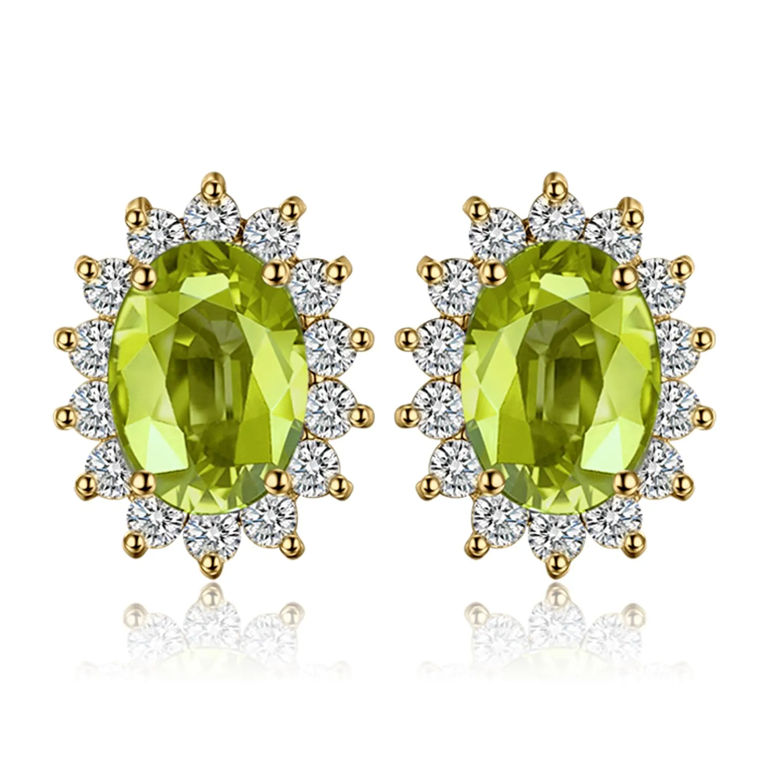 JewelryPalace Diana Halo orecchini smeraldo verde argento