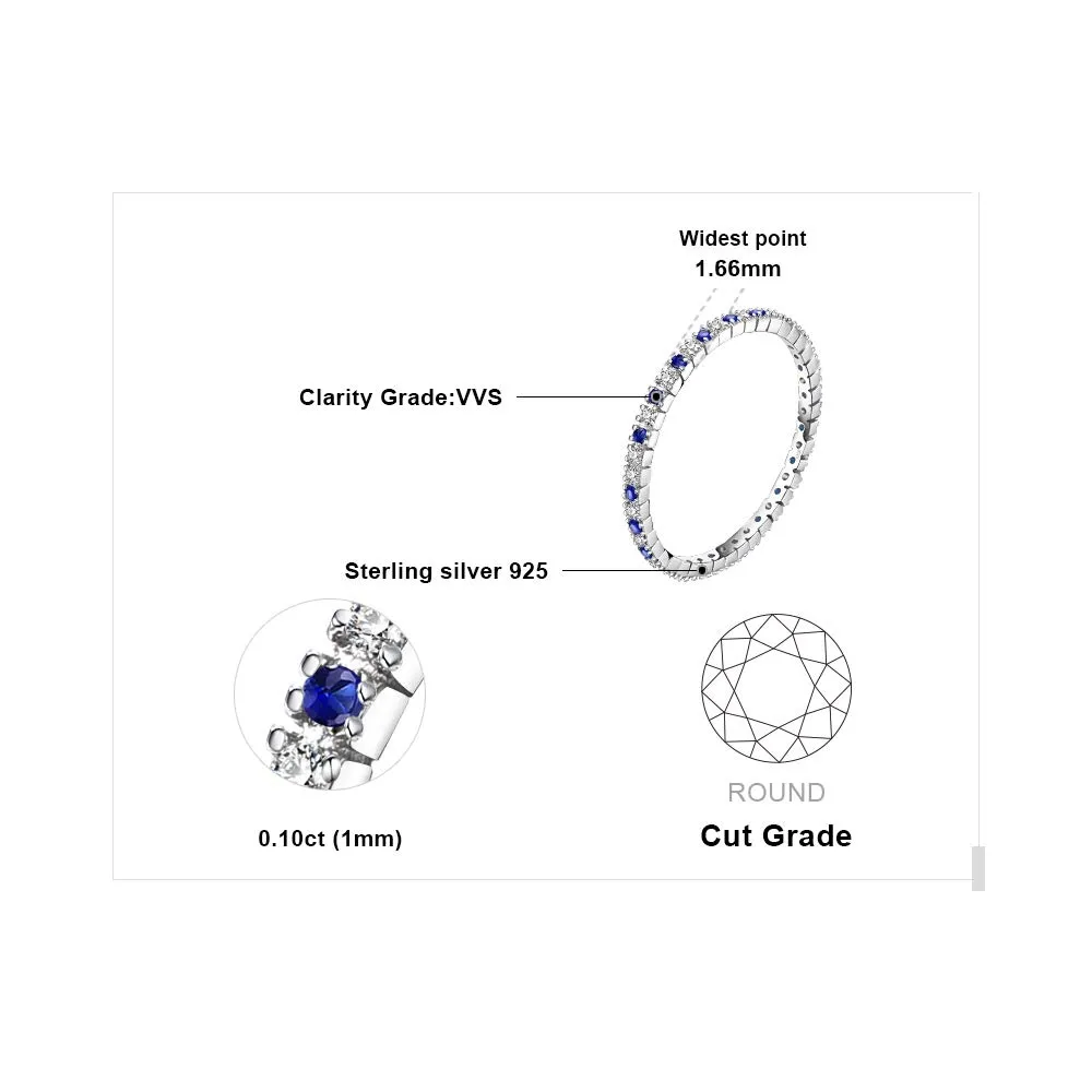 JewelryPalace Classico Anello Argento 925 Spinello Blu