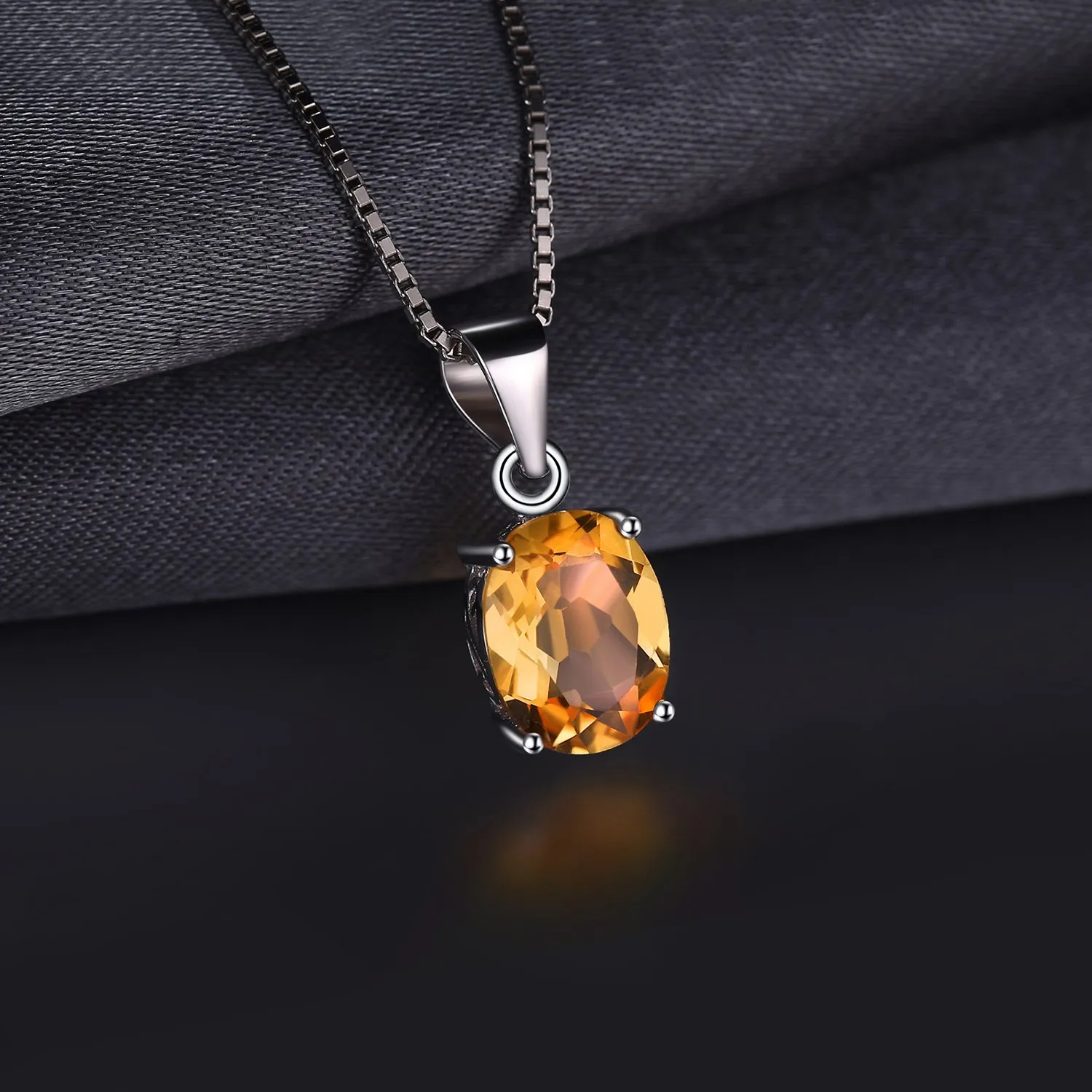 JewelryPalace Ovale collana argento citrino catena 45cm