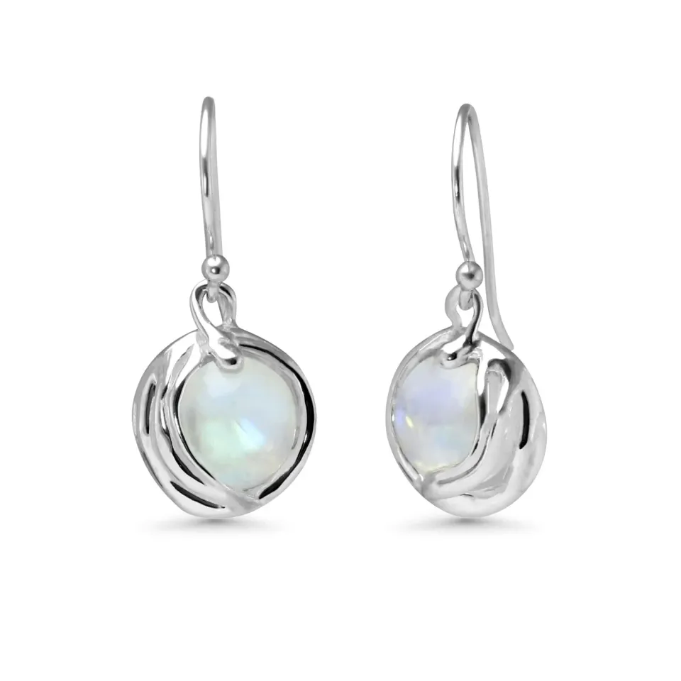 Victoria Jane Moonstone Orb orecchini pendenti argento 30mm