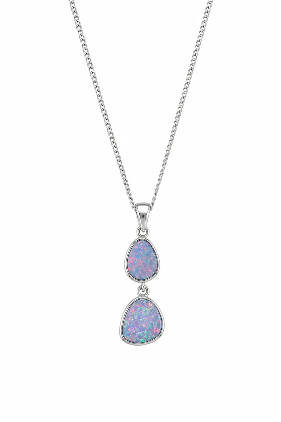 Victoria Jane Starlit Opal collana argento opale due pietre