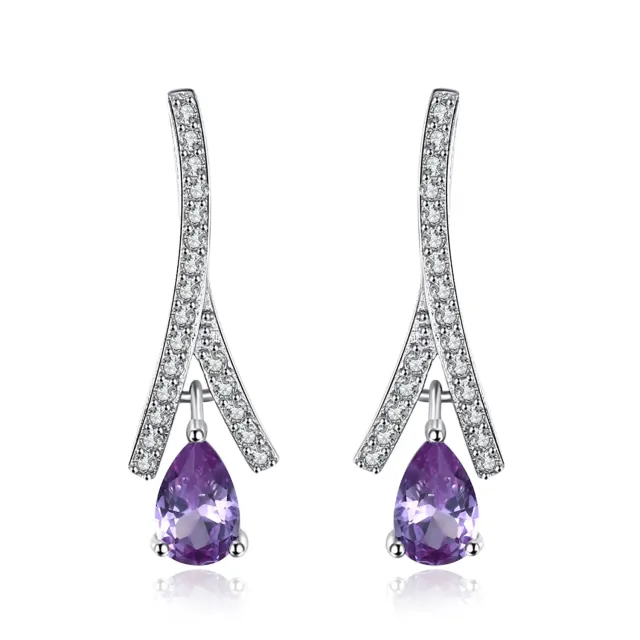 JewelryPalace Nodo Orecchini Pendenti Argento 925 Alessandrite Viola