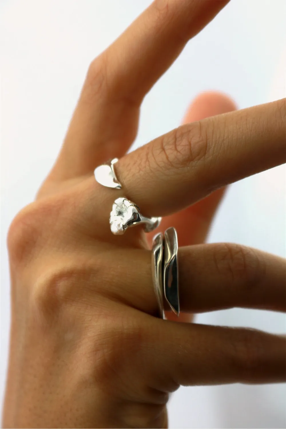 Flor Rubaja Flowers Earth anello regolabile argento