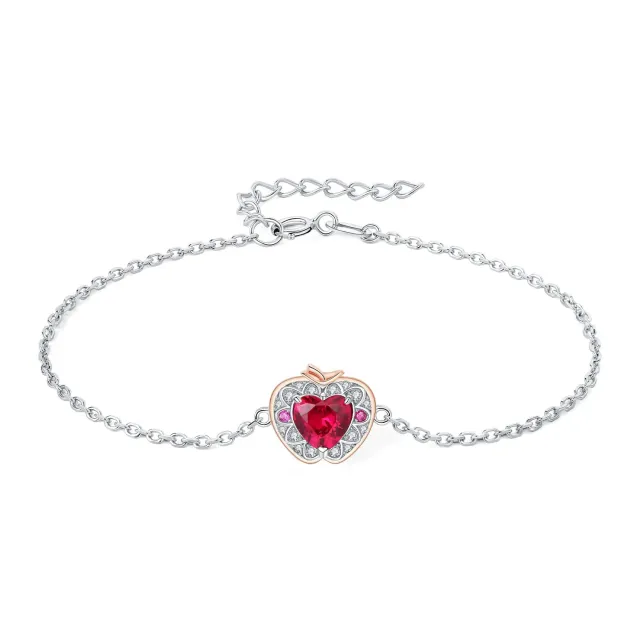 JewelryPalace Mela Cuore 1ct Bracciale Argento Rubino Rosso