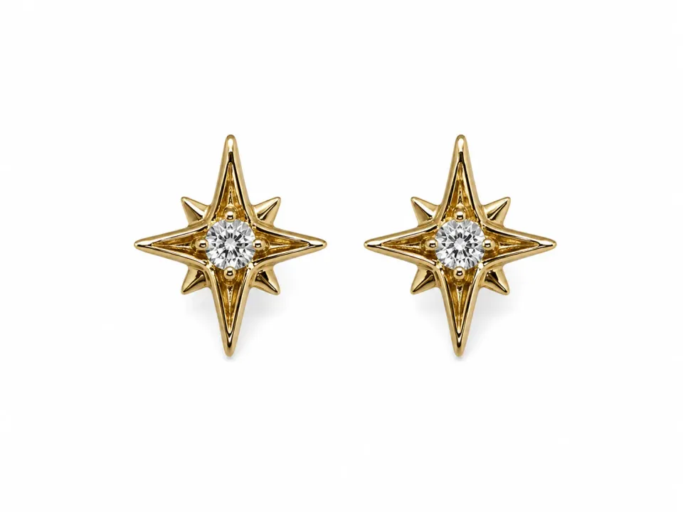 Victoria Jane Star orecchini oro topazio azzurro