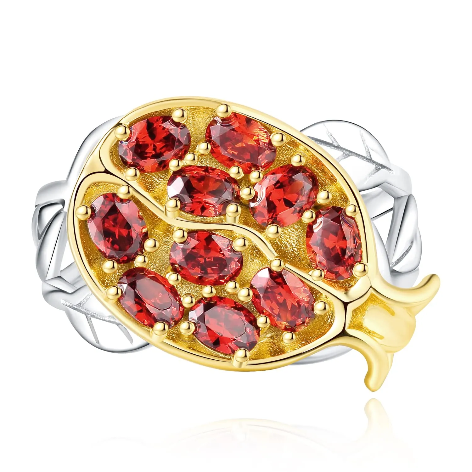 JewelryPalace Melograno 2.7ct anello cocktail zirconia rossa