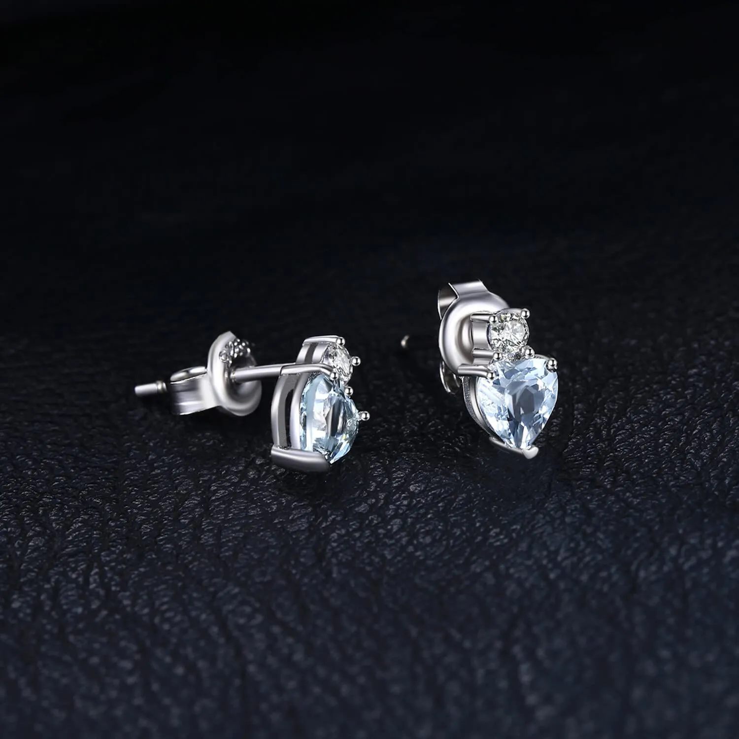 JewelryPalace Amore Cuore 1ct Orecchini Argento Acquamarina