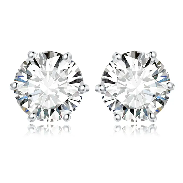 JewelryPalace Moissanite Orecchini Argento Lobo 6.0ct Punto Luce