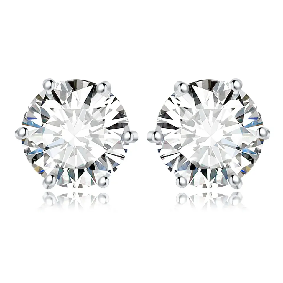 JewelryPalace Moissanite Orecchini Argento Lobo 6.0ct Punto Luce