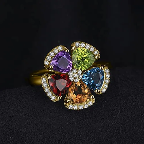 JewelryPalace Fiore Anello Promessa Argento topazio azzurro