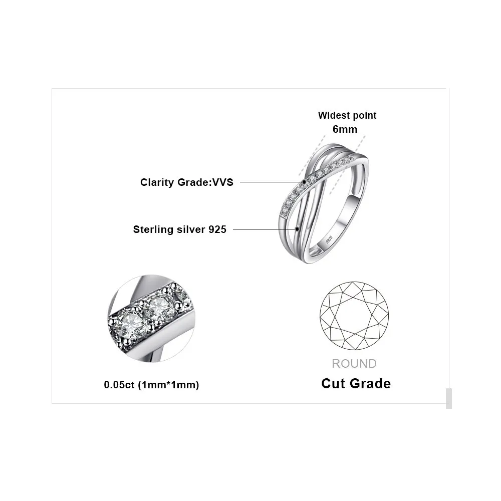 JewelryPalace Infinito Nodo fedina argento zirconia tre ori
