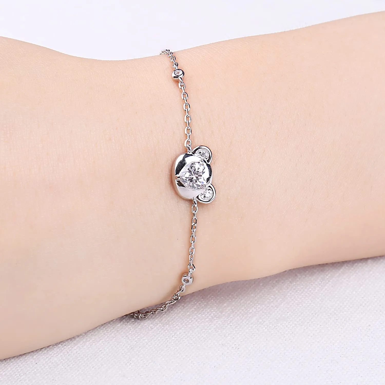 JewelryPalace Orsetto 1.2ct bracciale argento 925 cuore