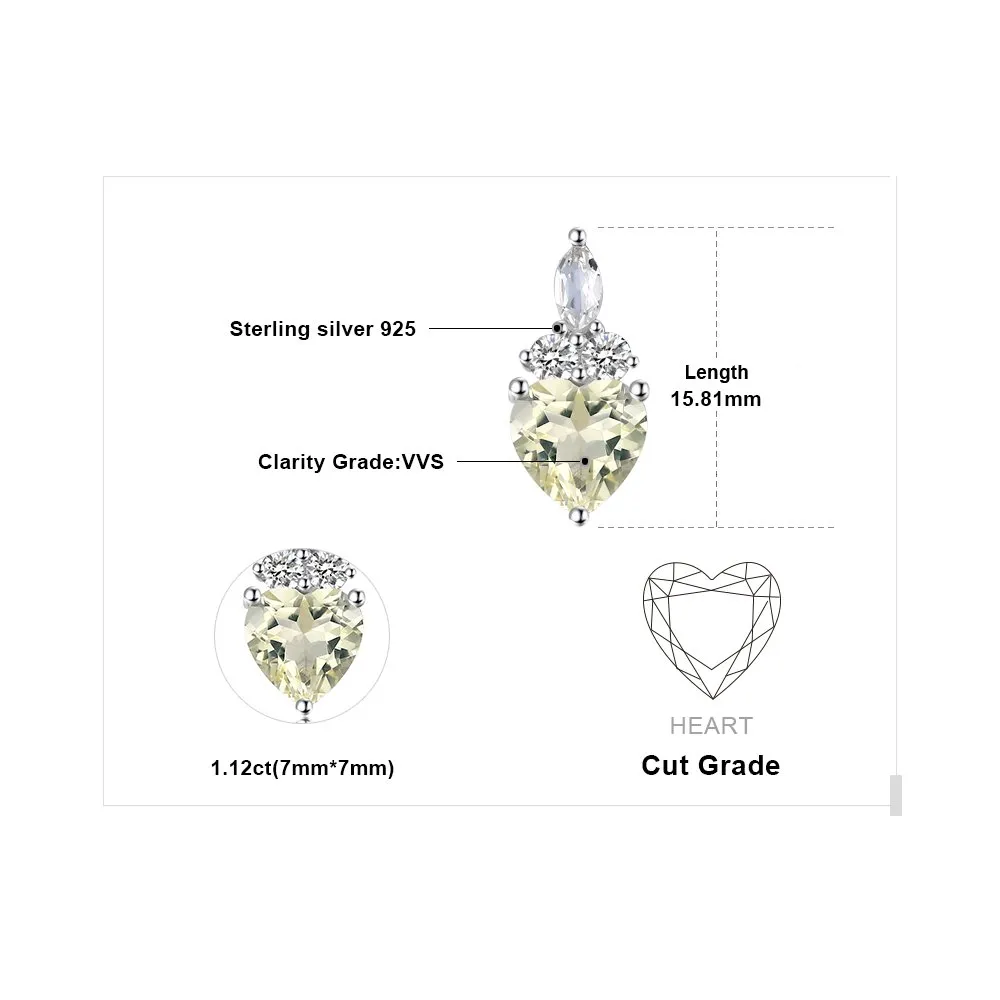 JewelryPalace Cuore 1.4ct collana argento 925 quarzo 45cm