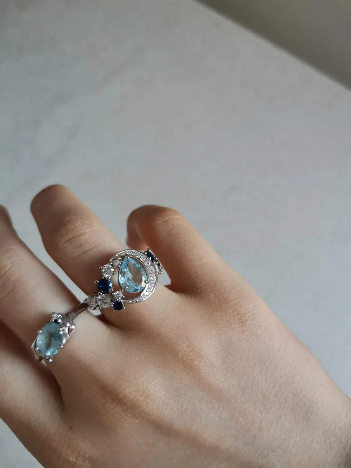 JewelryPalace Luna e Stella 2.2ct anello argento 14.5 topazio blu