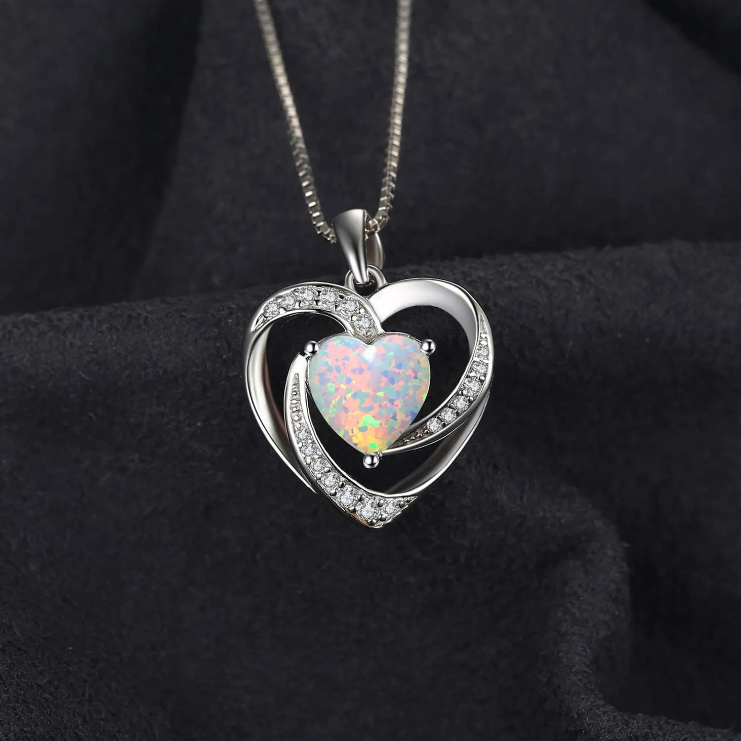 JewelryPalace 2.5ct Cuore collana argento opale 45cm