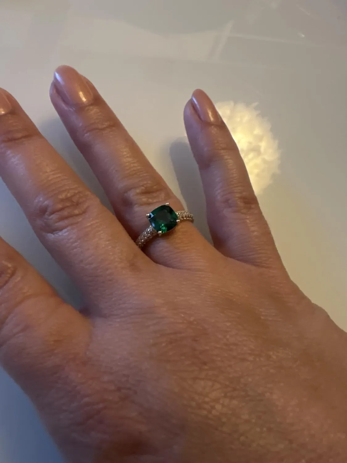JewelryPalace 1.8ct Anello Argento Dorato Smeraldo Verde