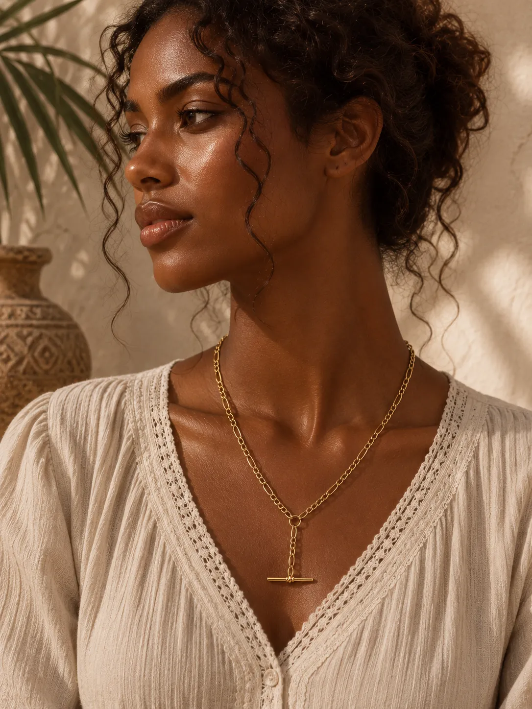 Victoria Jane Figaro T Bar collana oro 9ct 45 cm