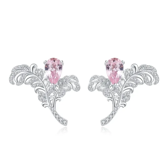 JewelryPalace Piuma 1ct Orecchini Bottone Argento Morganite