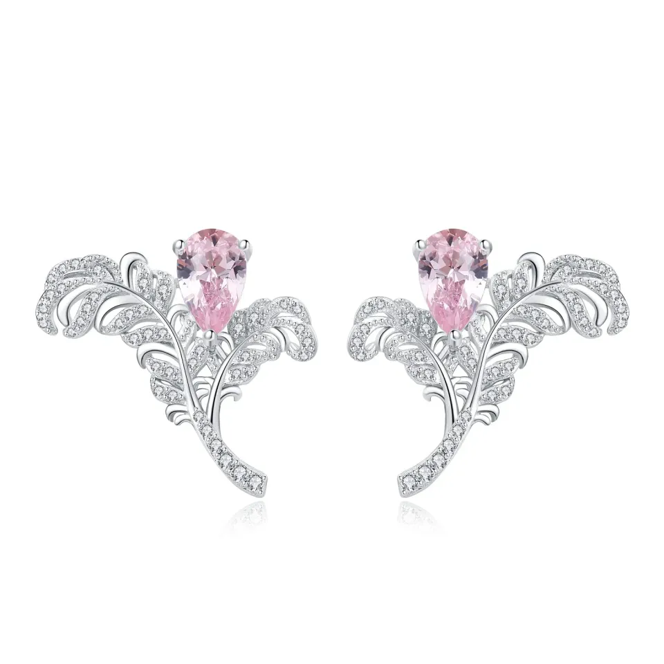 JewelryPalace Piuma 1ct Orecchini Bottone Argento Morganite