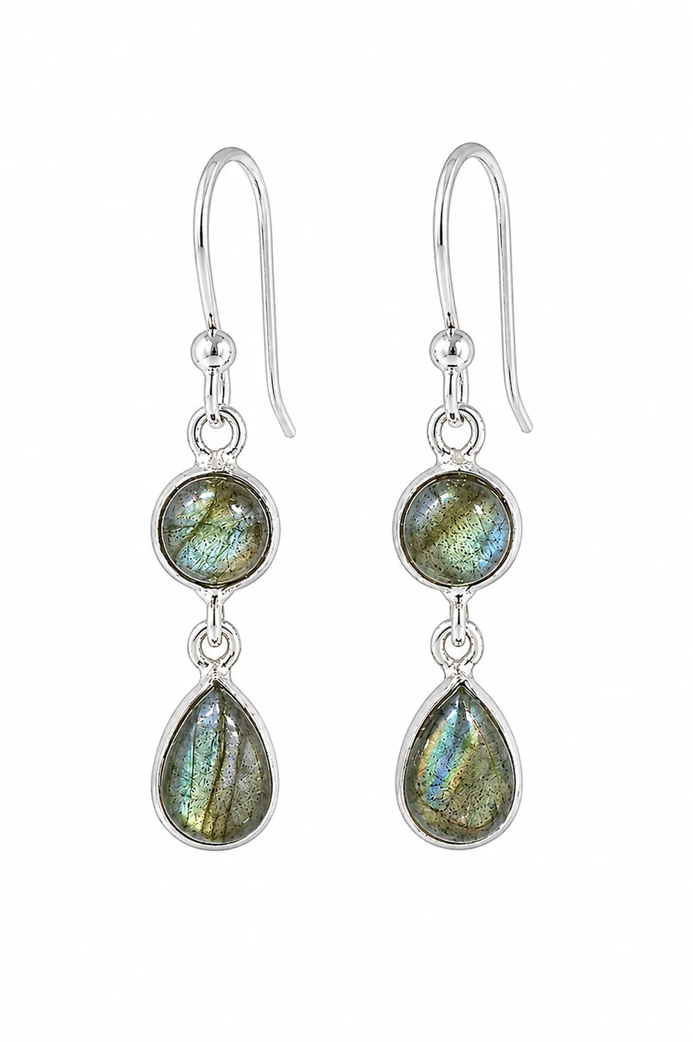 Victoria Jane Double Stone Drop orecchini argento ametista