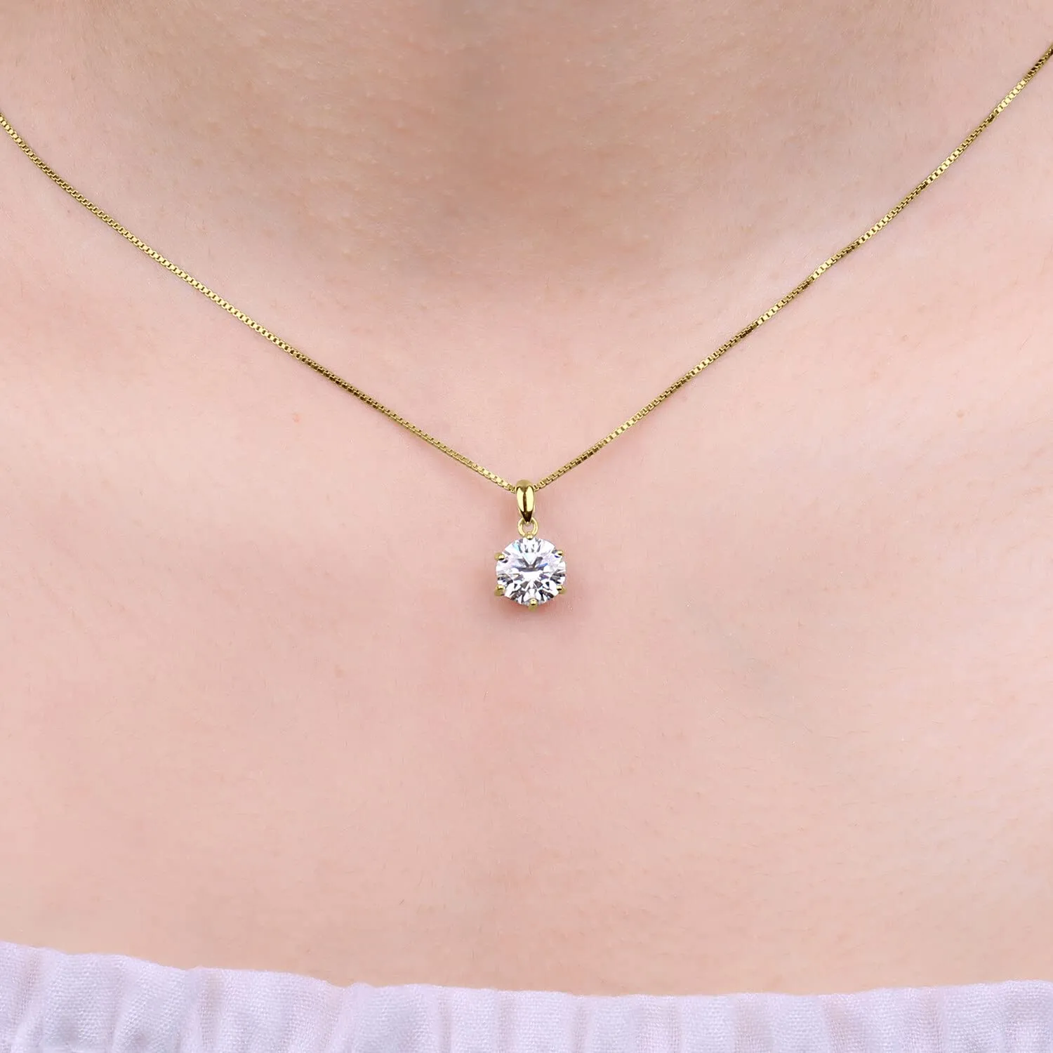 JewelryPalace Solitario 2.0ct collana oro zirconia