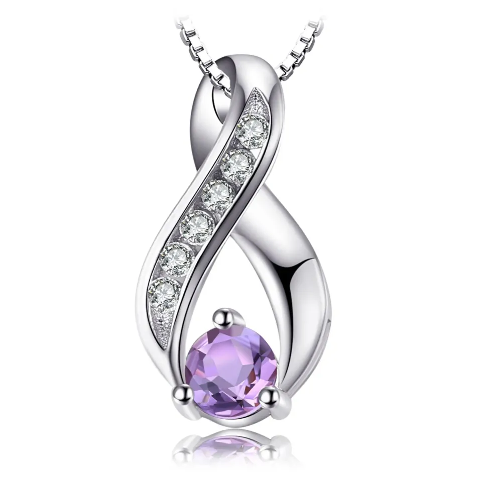 JewelryPalace Infinito Collana Argento 45cm Ametista Viola