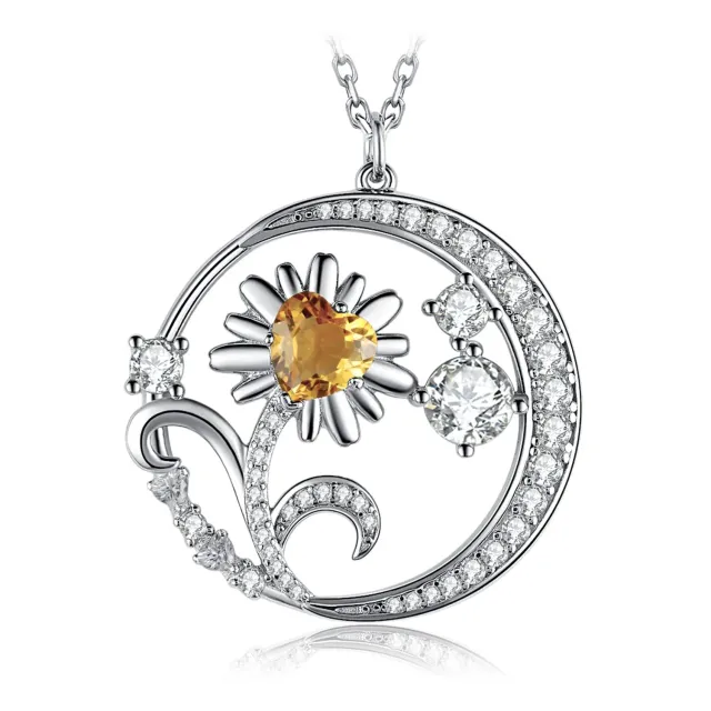 JewelryPalace Cuore Citrino Collana Argento 925 45 cm