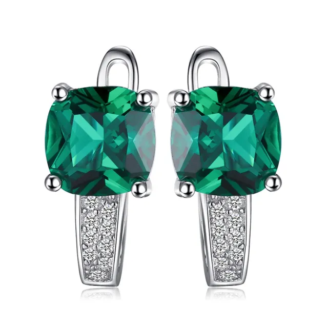 JewelryPalace 3.1ct Smeraldo Orecchini Cerchio Argento