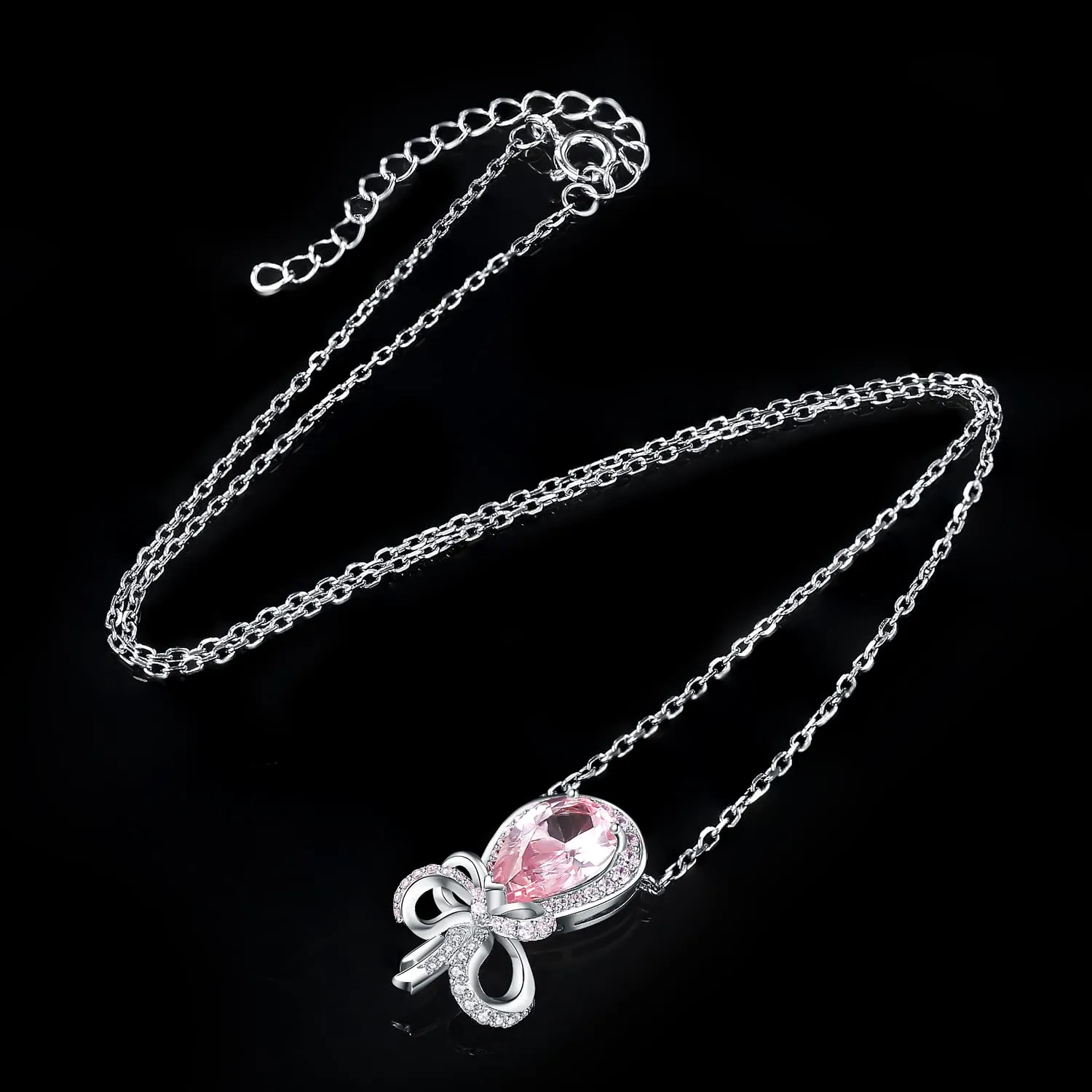JewelryPalace Farfalla 3.1ct collana argento zaffiro rosa