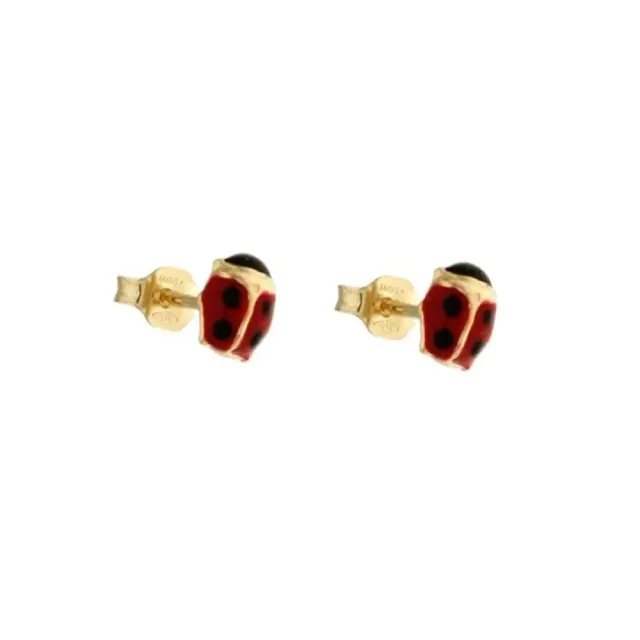 Gioielli Celiento coccinelle smaltate orecchini bambina oro 18kt