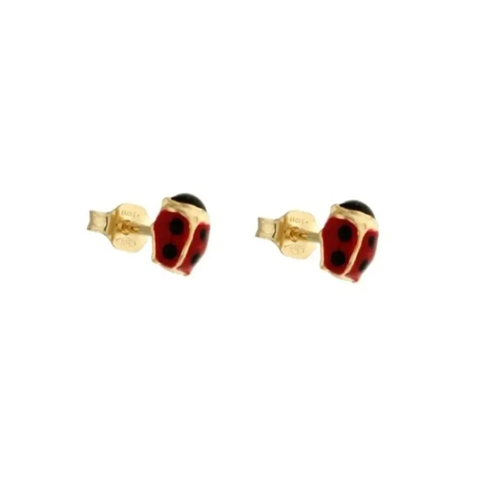 Gioielli Celiento coccinelle smaltate orecchini bambina oro 18kt
