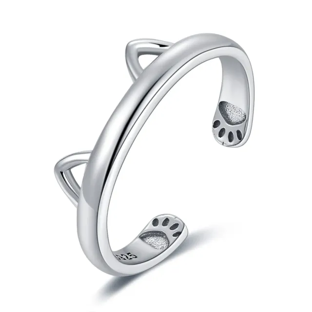 JewelryPalace Gatto Zampa anello argento regolabile