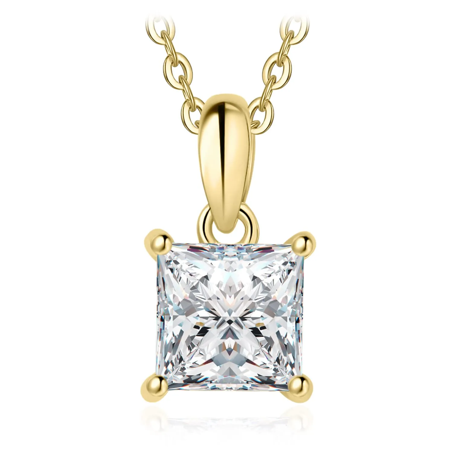 JewelryPalace Solitario 1ct collana moissanite oro rosa