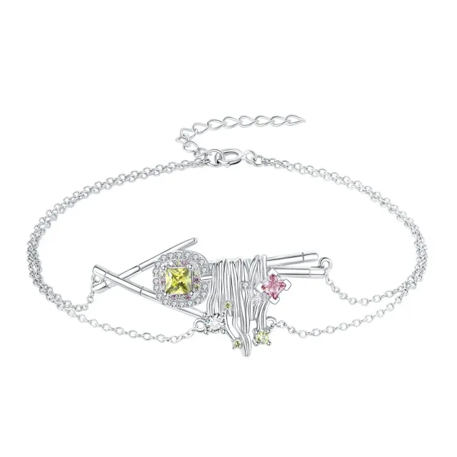 JewelryPalace Sushi 1.1ct bracciale argento zirconia quadrata