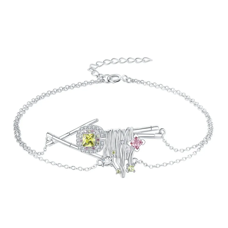 JewelryPalace Sushi 1.1ct bracciale argento zirconia quadrata