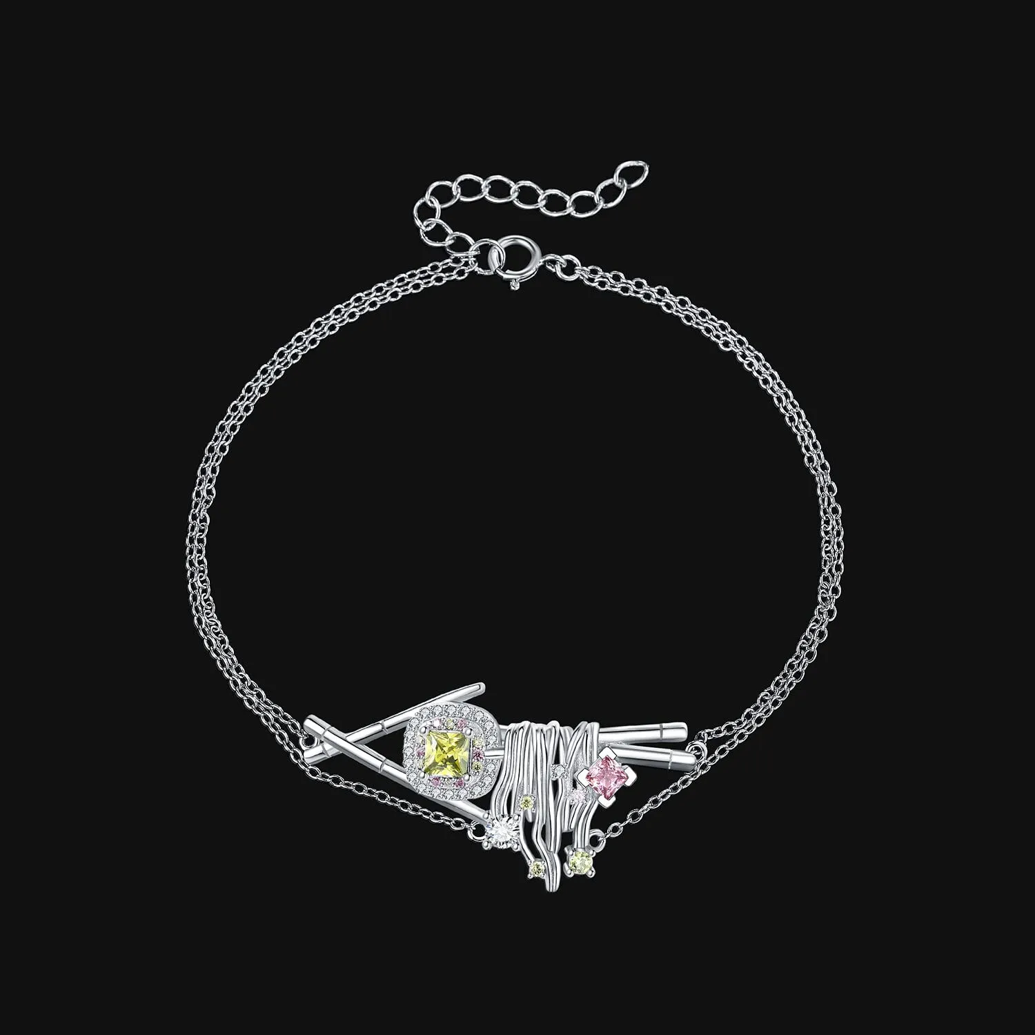 JewelryPalace Sushi 1.1ct bracciale argento zirconia quadrata