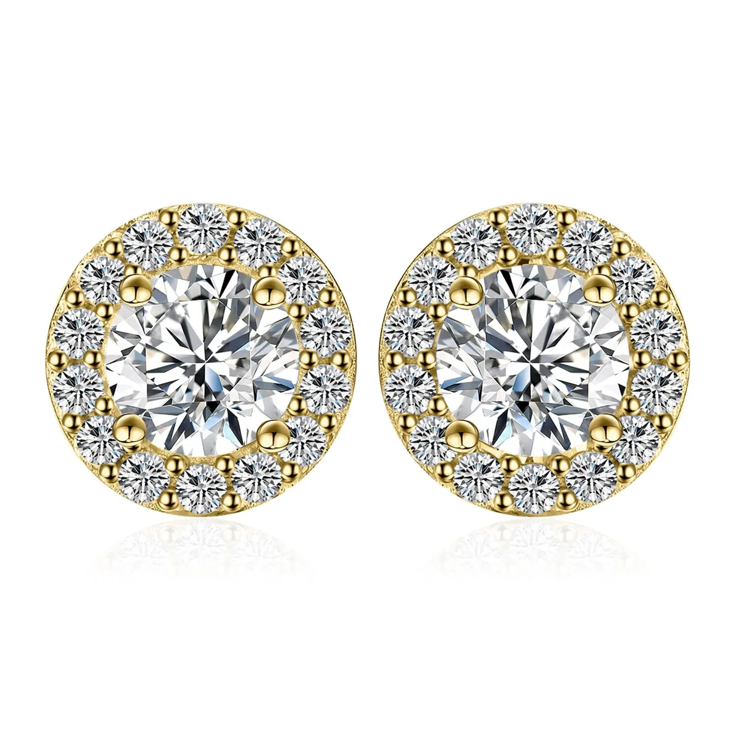 JewelryPalace Halo 1ct orecchini moissanite argento
