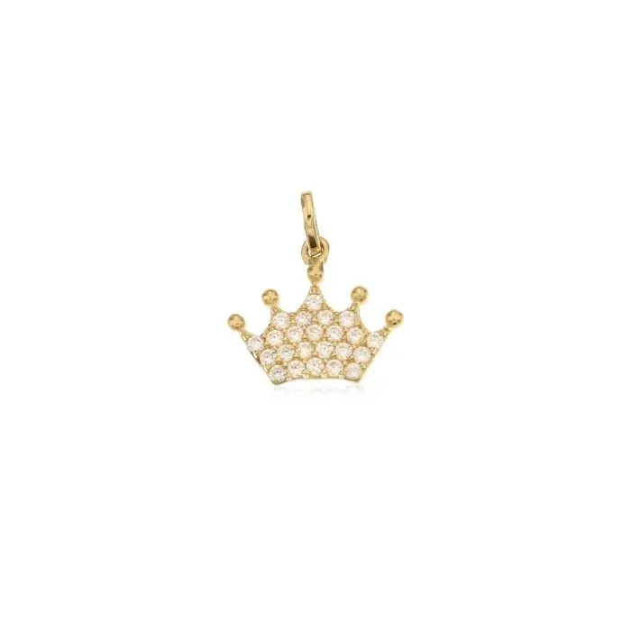 Gioielli Celiento corona ciondolo zaffiri oro giallo 18kt