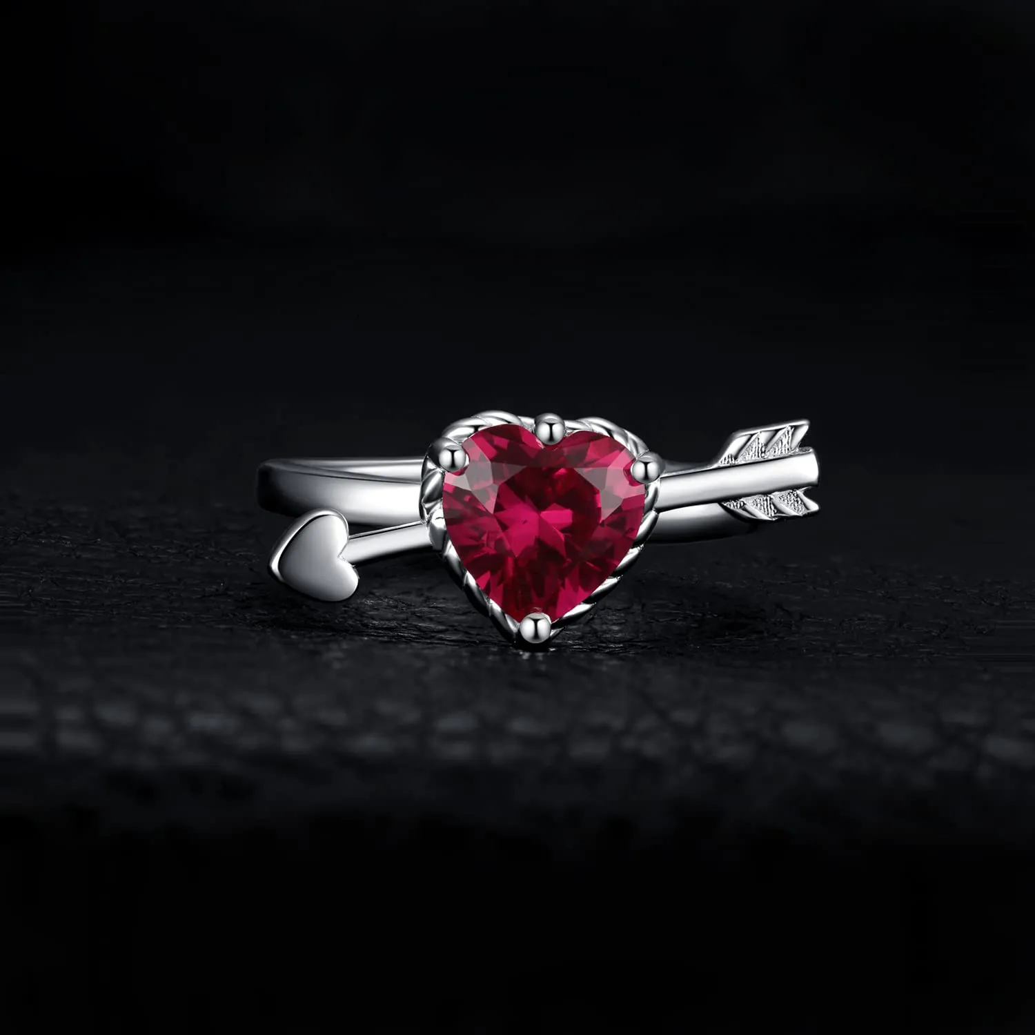 JewelryPalace 2.2ct Freccia anello argento zirconia rossa