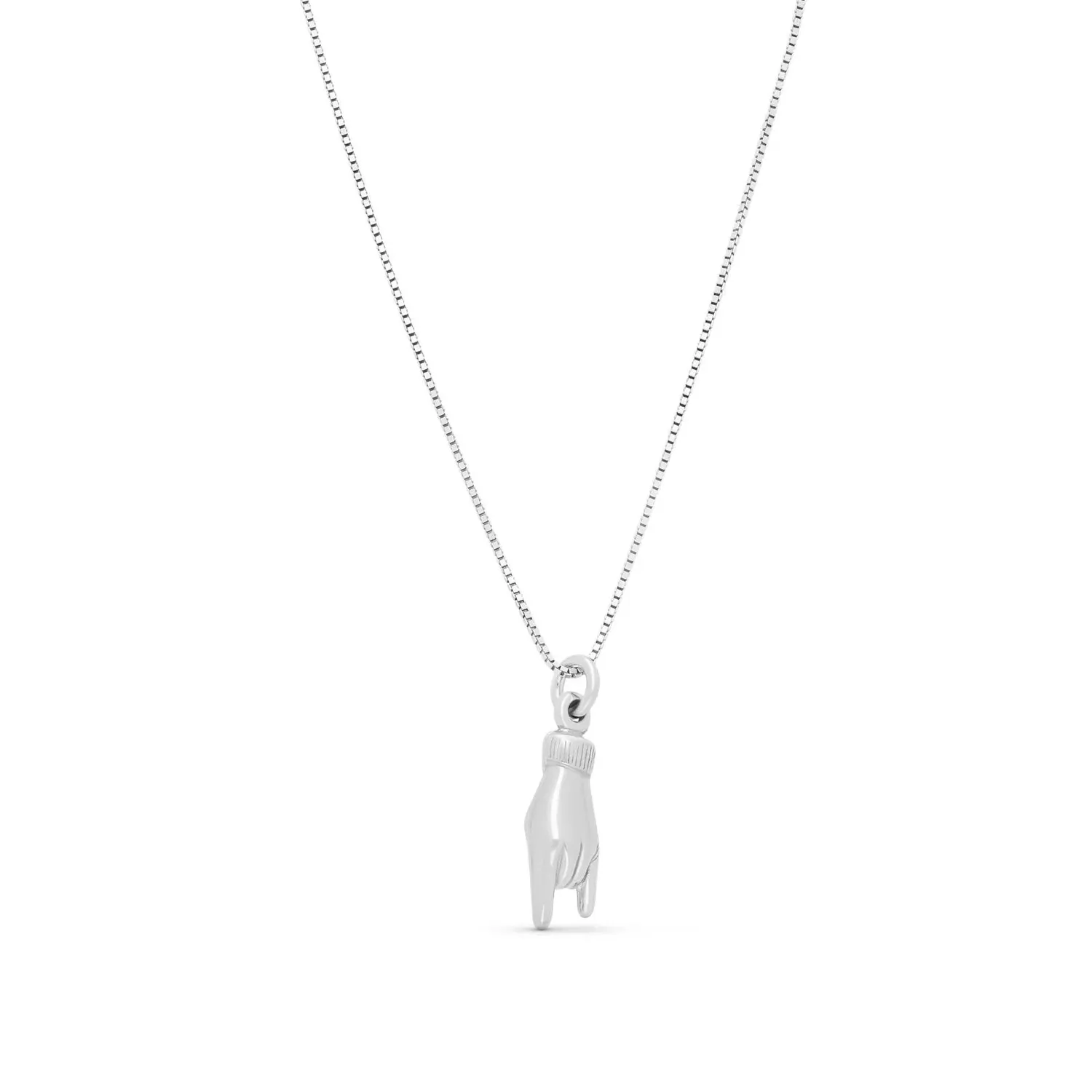 Gioielli Celiento collana argento 925 mano corna portafortuna