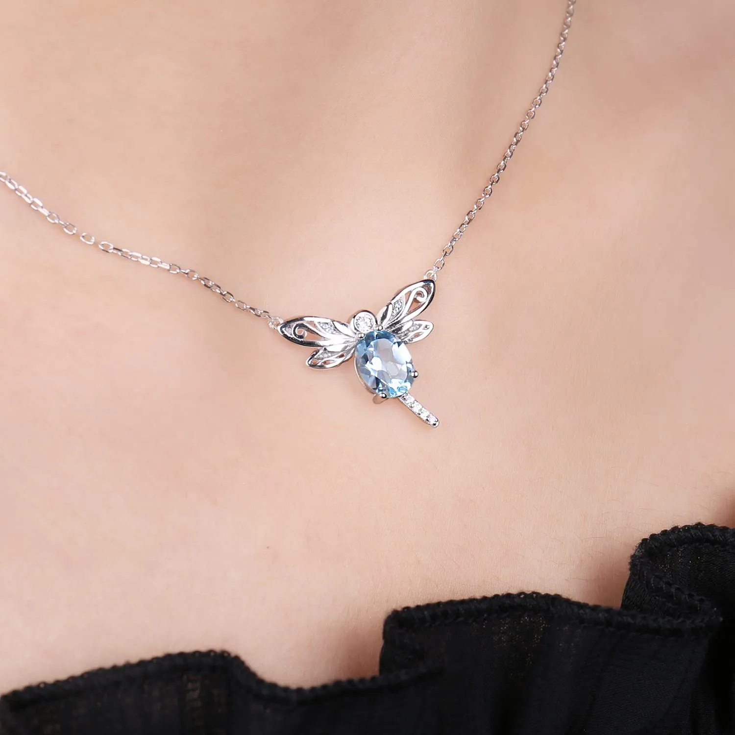 JewelryPalace Libellula 2.4ct collana topazio argento
