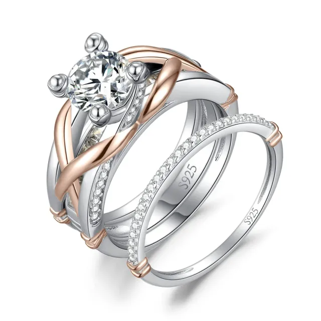 JewelryPalace Cuore Puzzle anello solitario argento 925 zirconia