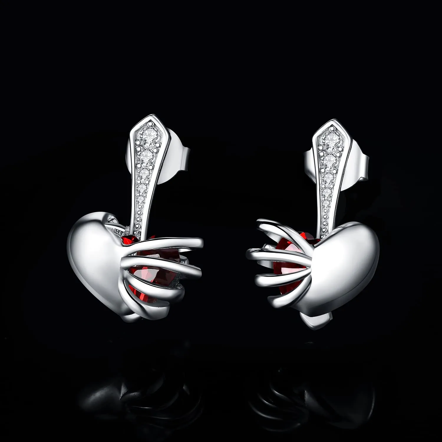 JewelryPalace Cuore 1.9ct Orecchini Argento 925 Rossi