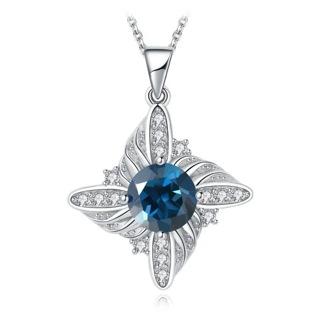 JewelryPalace Mulino a Vento 2.3ct collana topazio blu 45cm